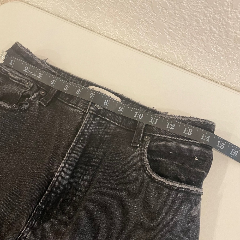 Abercrombie & Fitch Curve Love The Skinny High Rise Distressed Black Jeans 27/4S - Picture 7 of 10